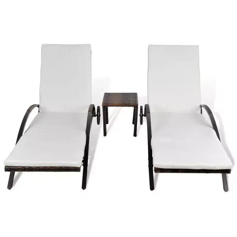 Chaise longue d'extérieur, bain de soleil de terrasse, rotin en polyéthylène