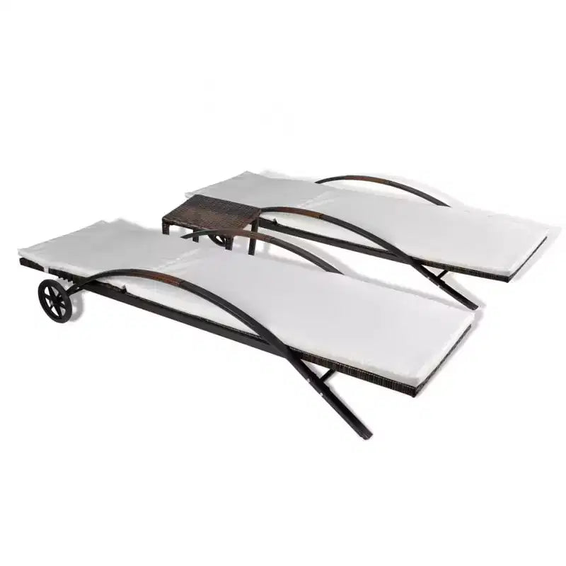 Chaise longue d'extérieur, bain de soleil de terrasse, rotin en polyéthylène