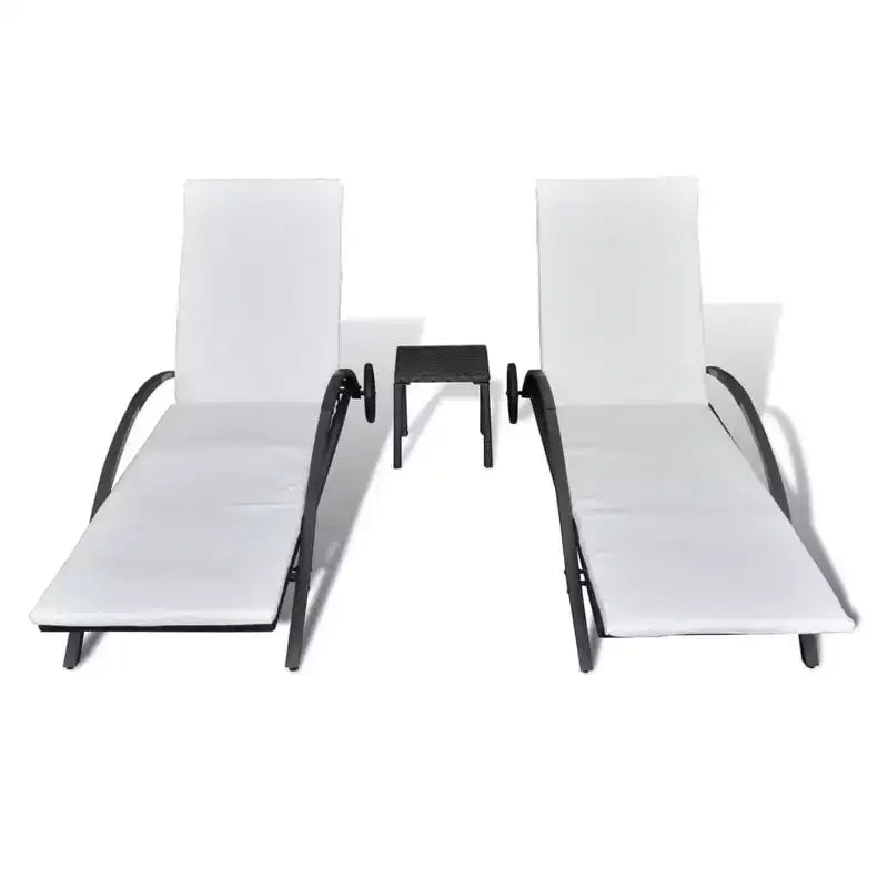 Chaise longue d'extérieur, bain de soleil de terrasse, rotin en polyéthylène