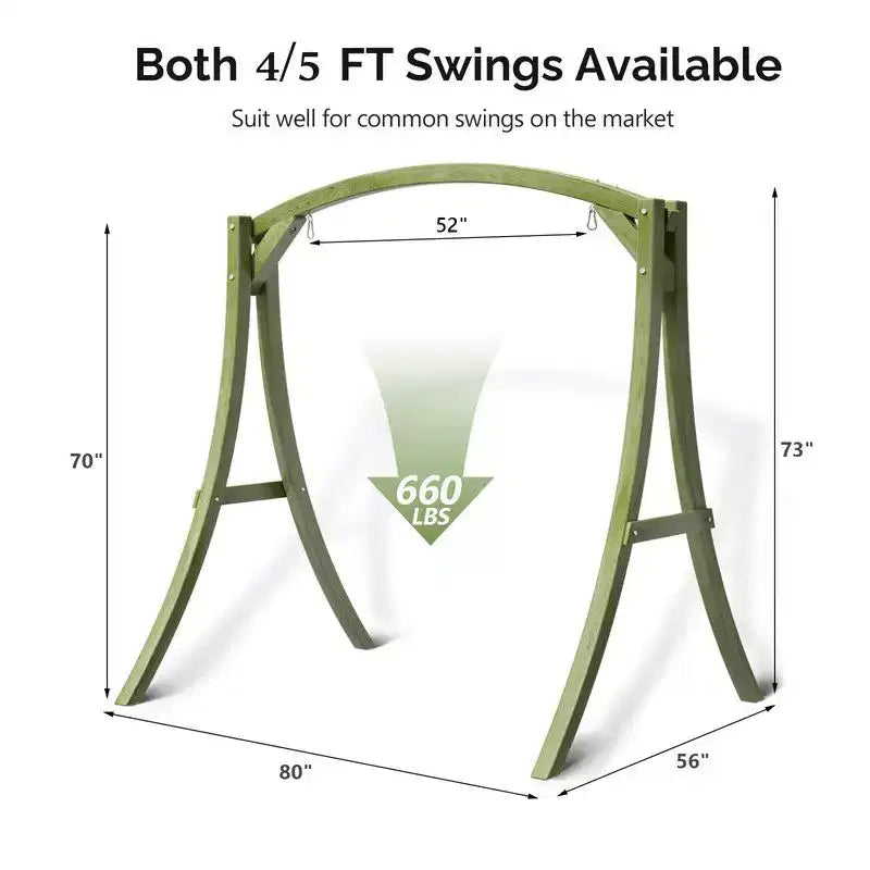 Support de balançoire de patio en bois vert