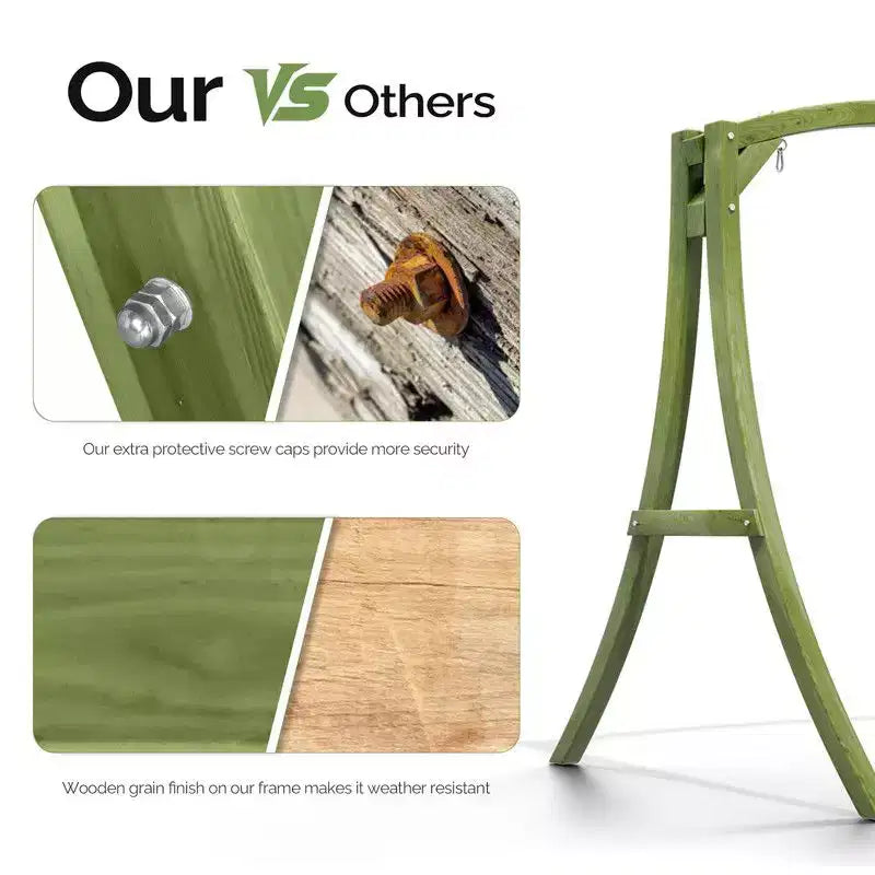 Support de balançoire de patio en bois vert