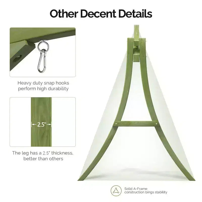 Support de balançoire de patio en bois vert