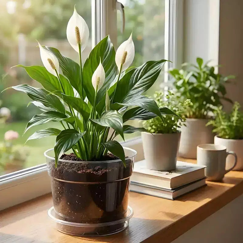Pots de pépinière transparents pour plantes avec soucoupes et trous de drainage