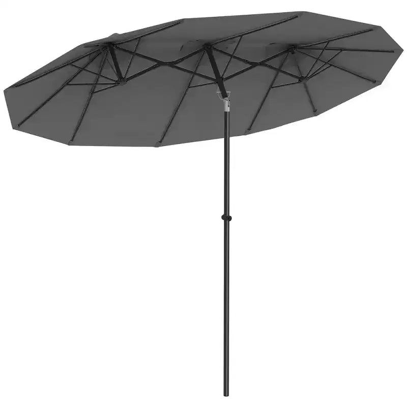 Parasol double face avec 3 aérations, inclinaison et manivelle