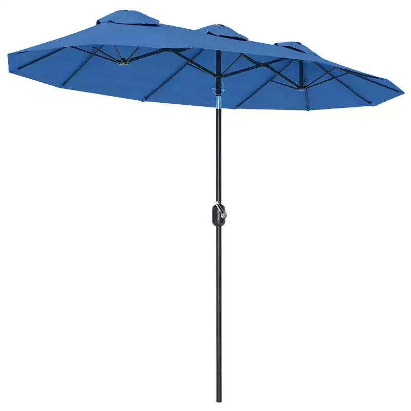 Parasol double face avec 3 aérations, inclinaison et manivelle