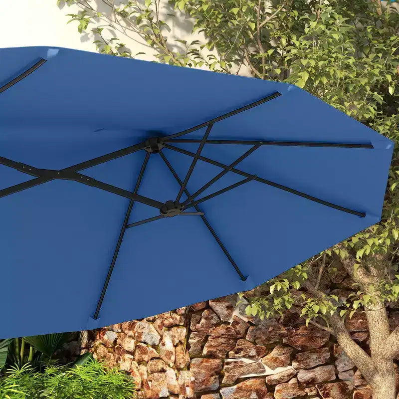 Parasol double face avec 3 aérations, inclinaison et manivelle