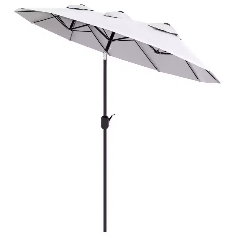 Parasol double face avec 3 aérations, inclinaison et manivelle