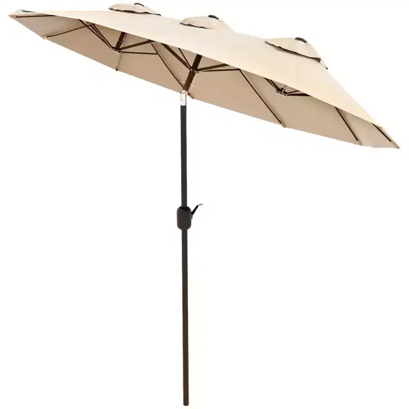 Parasol double face avec 3 aérations, inclinaison et manivelle