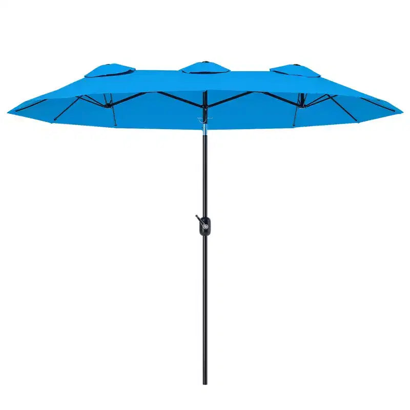 Parasol double face avec 3 aérations, inclinaison et manivelle