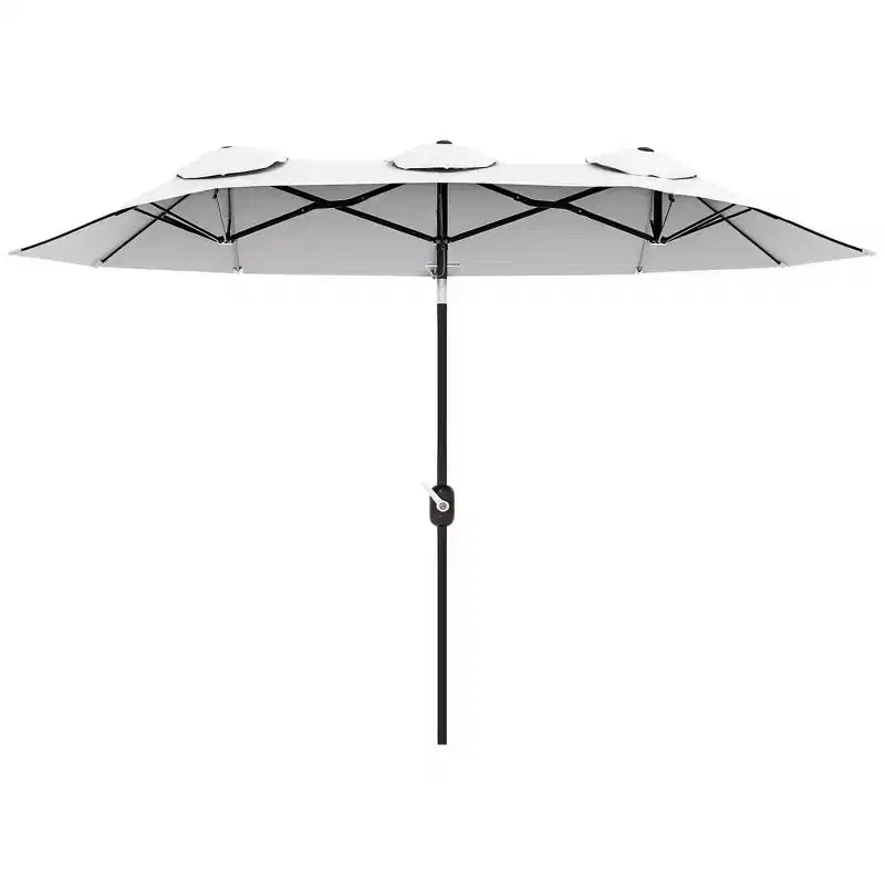 Parasol double face avec 3 aérations, inclinaison et manivelle