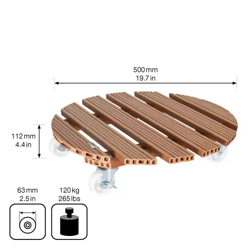 Support roulant rond pour plantes