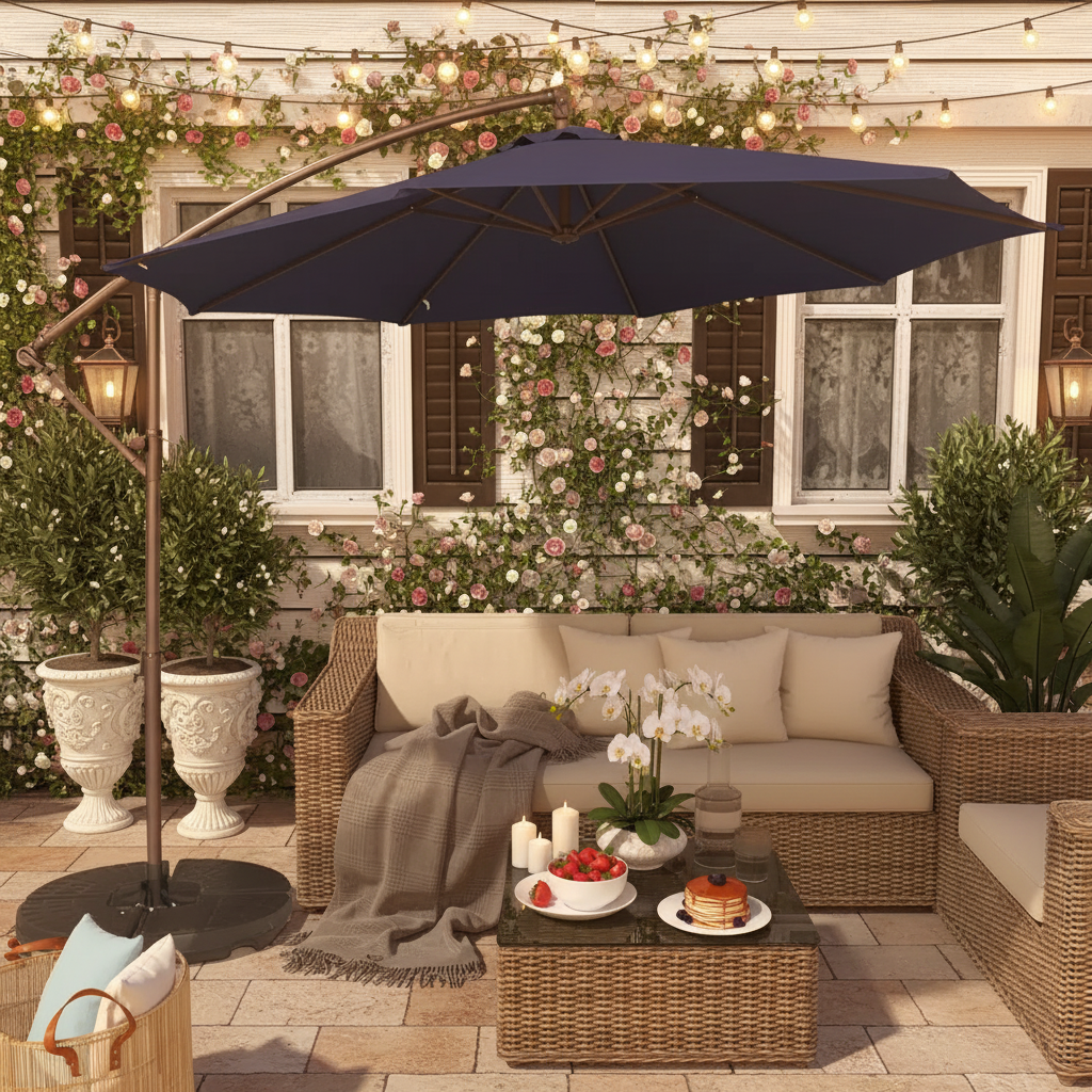 Parasol octogonal de terrasse